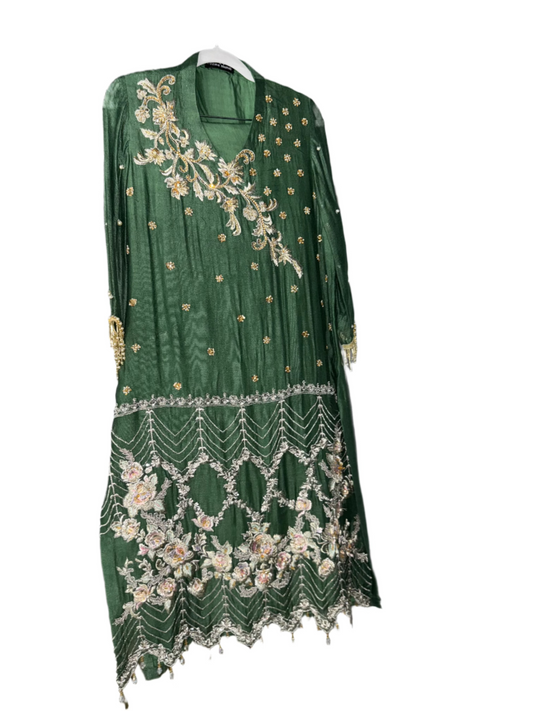 Rent Rozina Munib Lime Green Shalwar Kameez