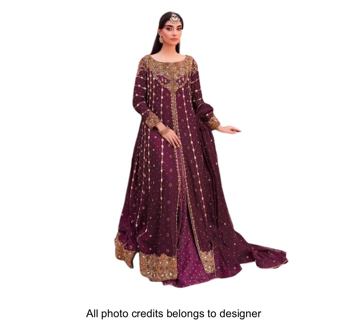 Rent Shakeelz by Owais Sikander Deep Burgundy Magenta Heavy Formal