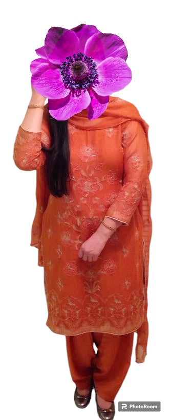 Rent Formal Orange Shalwar Kameez