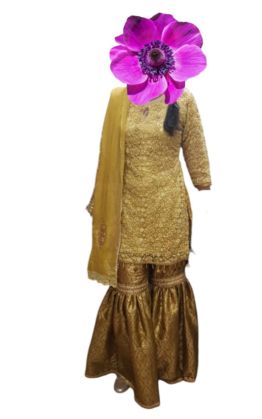 Rent Formal Golden Gharara